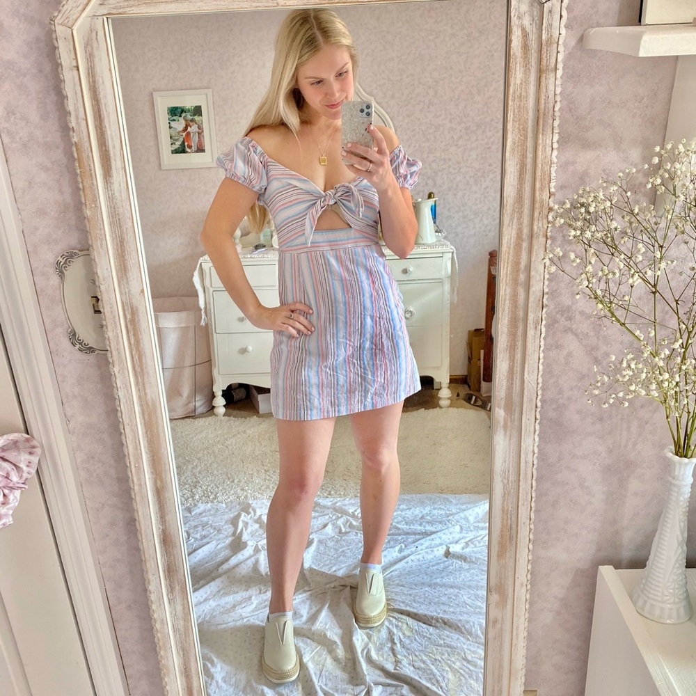 Vintage Inspired Cotton Candy Tie Dress- Sz. Small - Picture 10 of 16